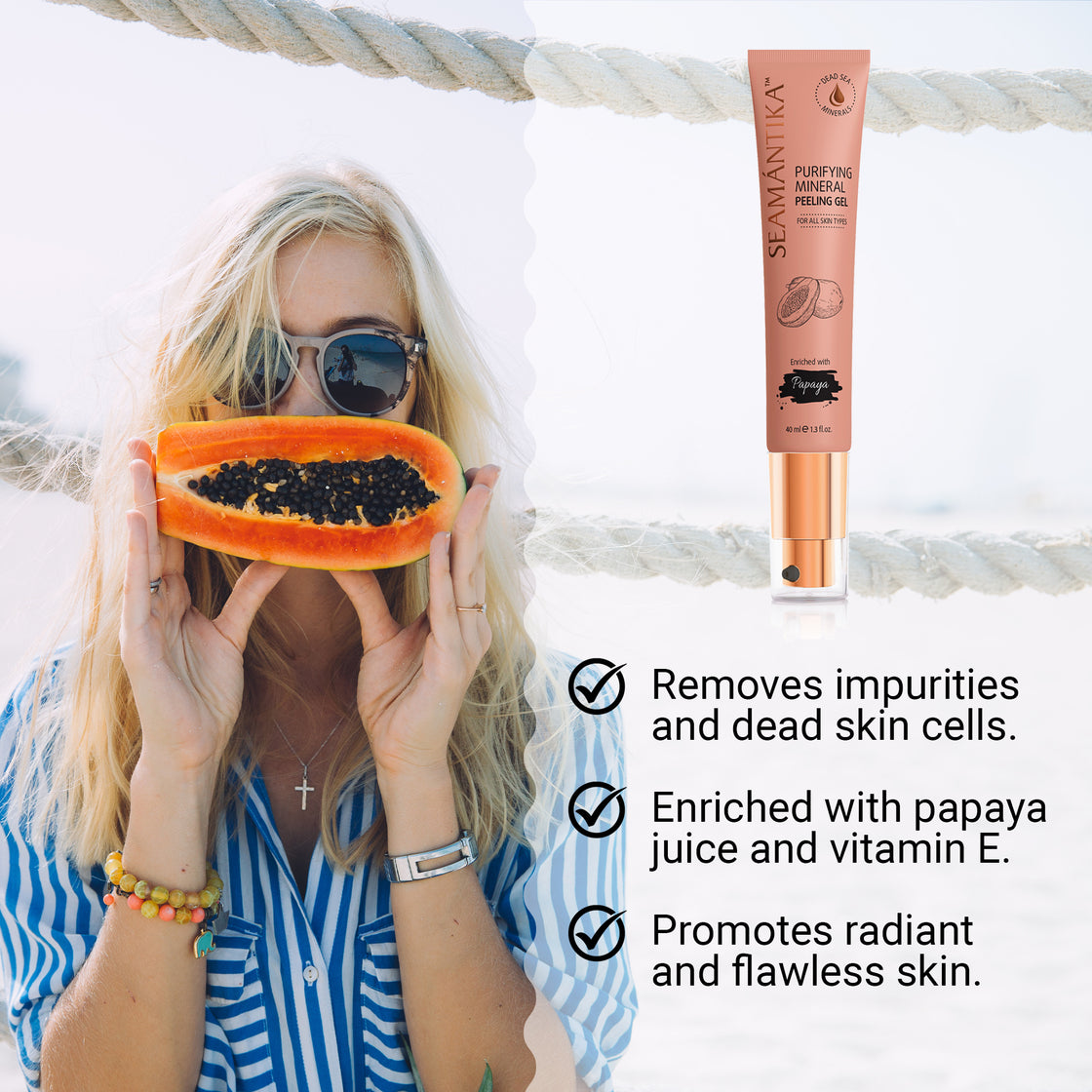 PURIFYING MINERAL PEELING GEL - PAPAYA FRUIT JUICE